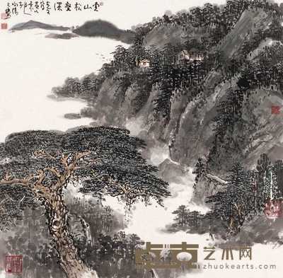 王克文 云山松深 镜心 68×69cm
